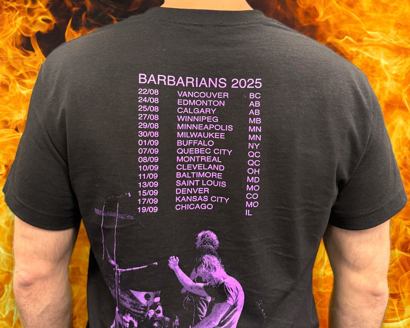 2025 TOUR T-SHIRT - Two Sided - Black Shirt with Purple Print