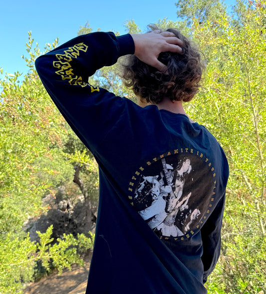 NAVY LONG SLEEVE:  Logo (Front/Sleeves) - Live Image (Back)