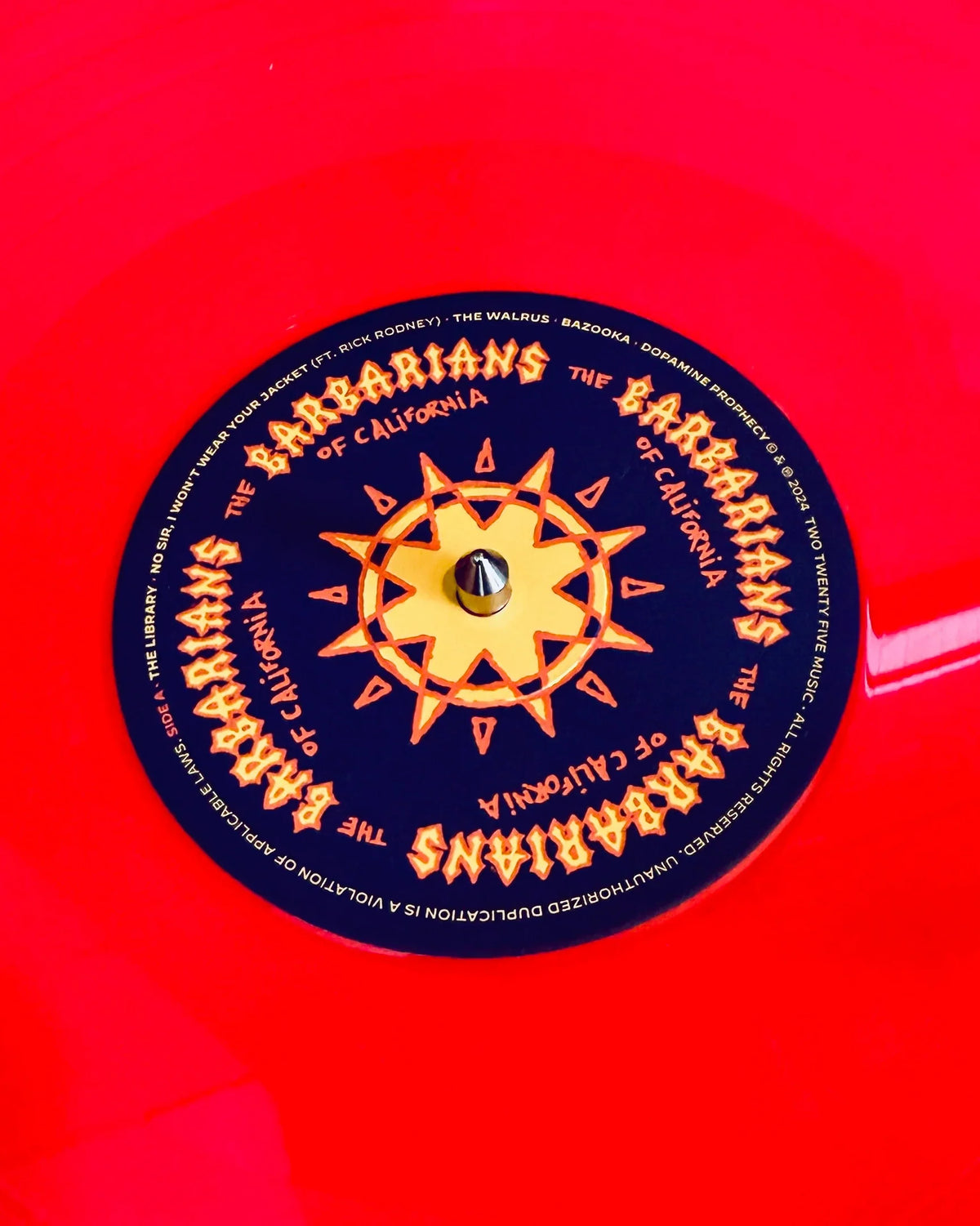 Limited edition HOT PINK vinyl of The Barbarians of California’s debut album, And Now I’m Just Gnashing My Teeth
